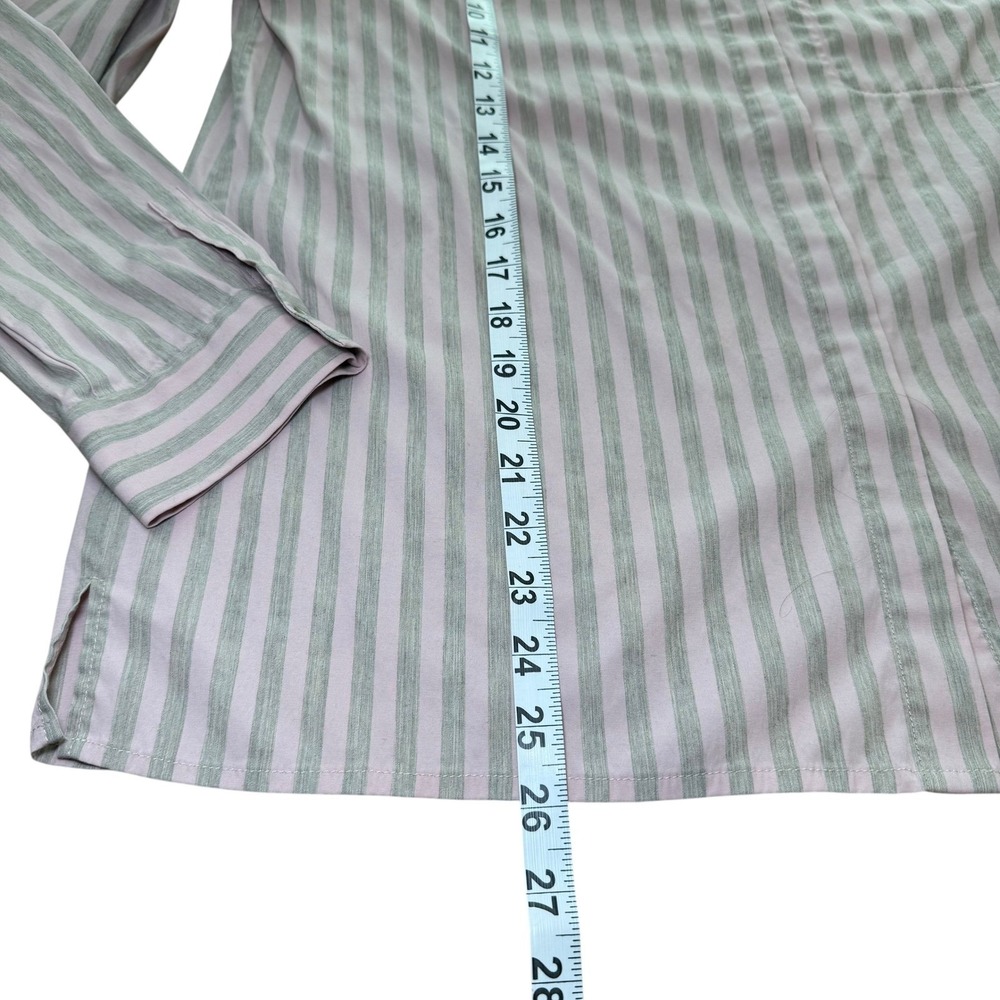 Lafayette 148 New York Striped Button Down Shirt Blouse Long Sleeve Large - Picture 6 of 7